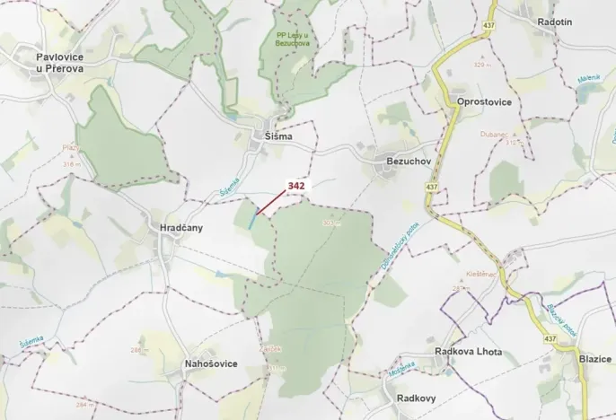 Dražba lesa, Hradčany-Kobeřice, 5428 m2