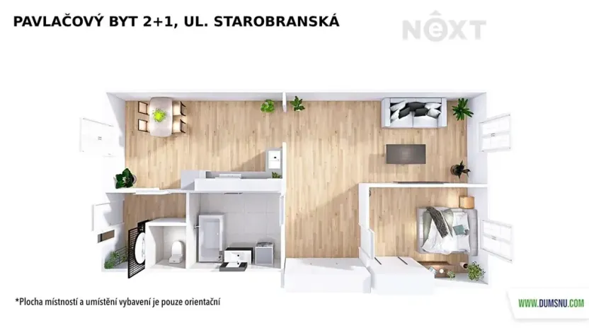 Pronájem bytu 2+1, Šumperk, Starobranská, 73 m2