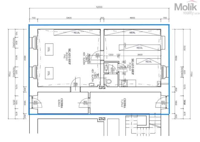 Pronájem skladu, Krupka - Bohosudov, Koněvova, 50 m2