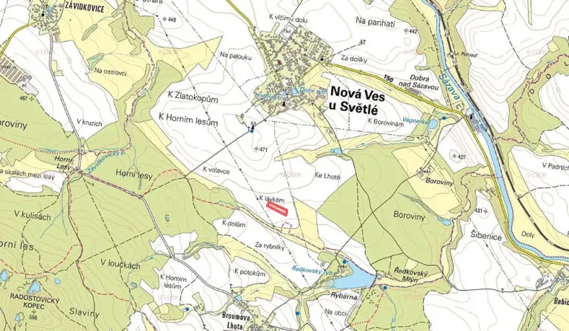 Prodej pole, Nová Ves u Světlé, 6891 m2