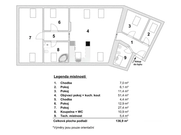 Prodej bytu 4+kk, Brno - Husovice, Nováčkova, 138 m2
