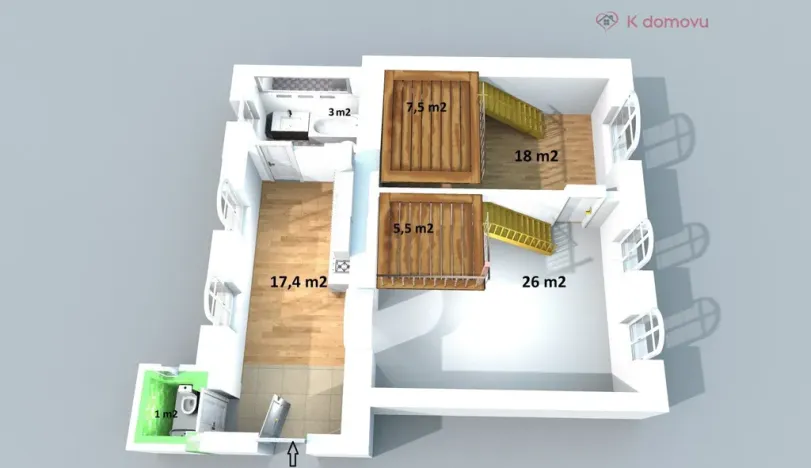 Prodej bytu 2+1, Brno - Staré Brno, Hybešova, 79 m2