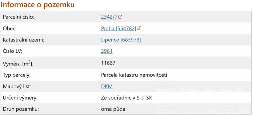 Prodej komerčního pozemku, Praha - Lipence, Nad žlábkem, 11667 m2