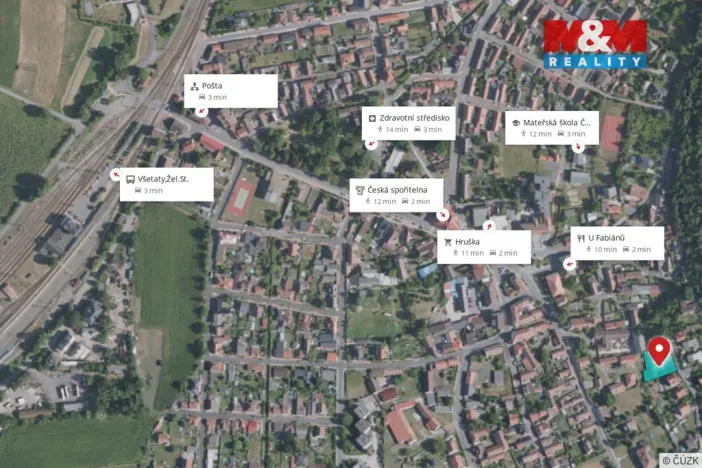 Prodej pozemku pro bydlení, Všetaty, 1190 m2