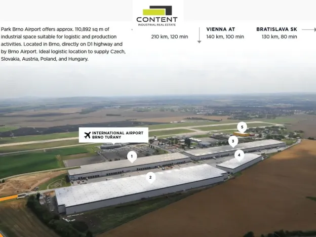 Pronájem výrobních prostor, Brno - Tuřany, Letiště Brno-Tuřany, 5000 m2
