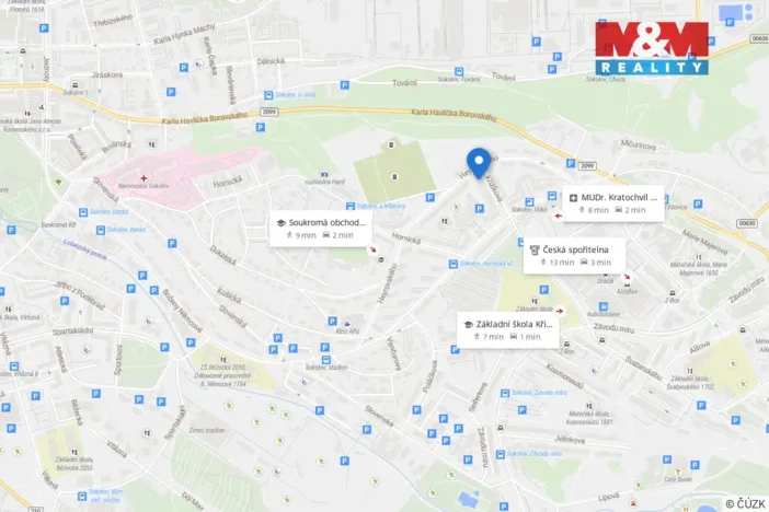 Pronájem bytu 2+1, Sokolov, Křižíkova, 49 m2