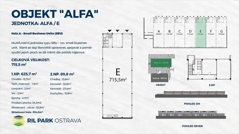 Pronájem skladu, Ostrava, Kotalova, 8855 m2
