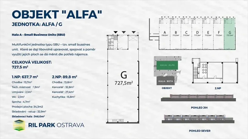 Pronájem skladu, Ostrava, Kotalova, 8855 m2