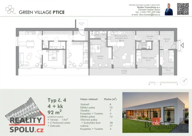 Prodej bytu 4+kk, Ptice, Úvoz, 92 m2