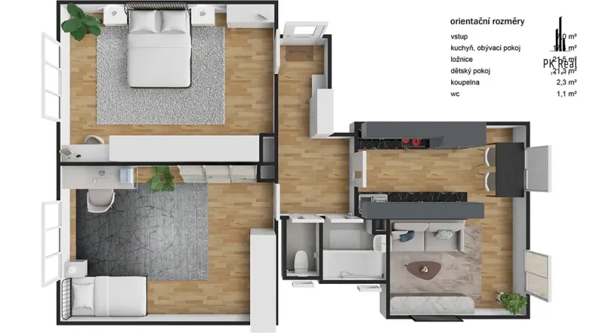 Pronájem bytu 3+kk, Brno, Hvězdová, 73 m2