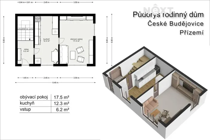 Prodej rodinného domu, České Budějovice, Macharova, 87 m2