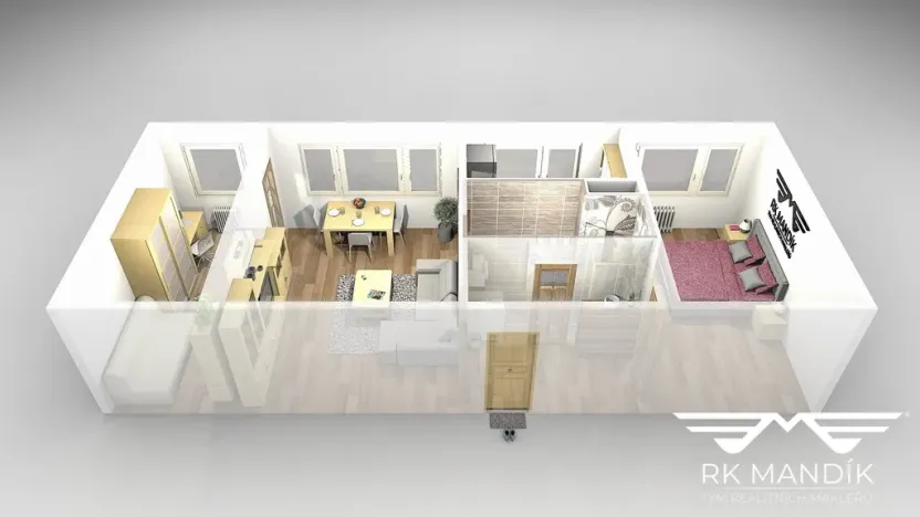 Pronájem bytu 3+1, Praha - Střížkov, Harrachovská, 52 m2