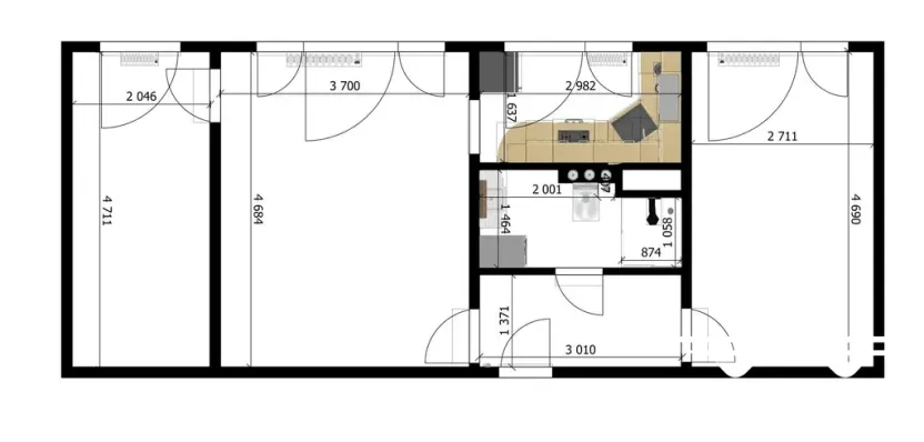 Pronájem bytu 3+1, Praha - Střížkov, Harrachovská, 52 m2