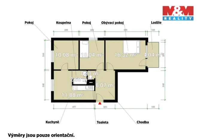 Prodej bytu 3+1, Plzeň - Lobzy, Pod Vrchem, 62 m2