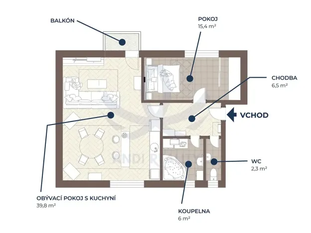 Prodej bytu 2+1, Poděbrady, Táboritská, 70 m2