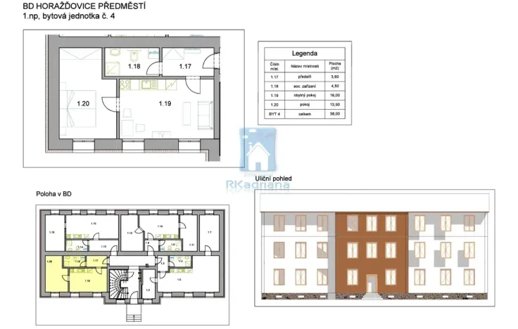 Prodej bytu 2+kk, Horažďovice, Předměstí, 38 m2