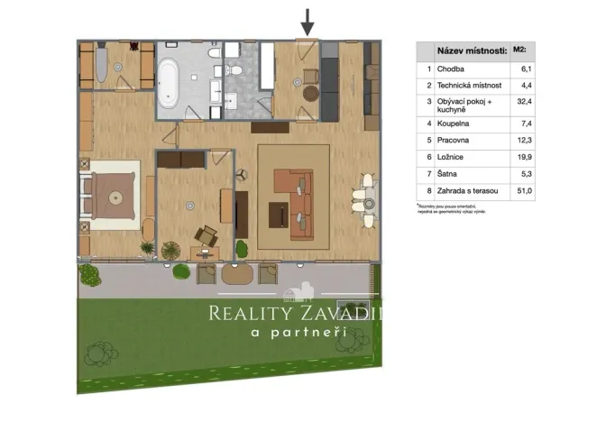 Pronájem bytu 3+kk, Jesenice, V Lázních, 93 m2