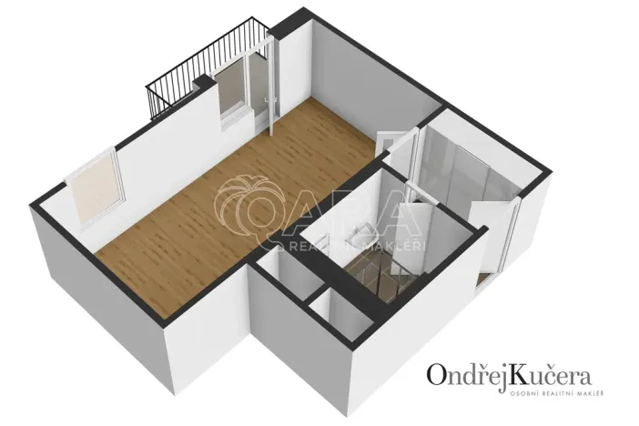 Pronájem bytu 1+kk, Praha - Jinonice, Barvitiova, 38 m2