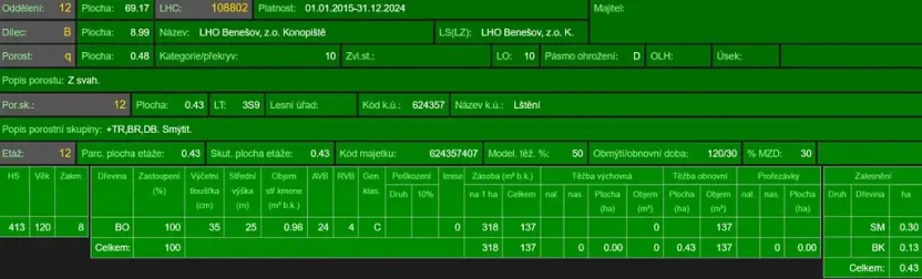 Prodej lesa, Lštění, 4810 m2