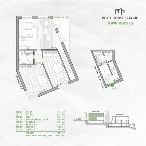 Prodej bytu 3+kk, Praha - Hlubočepy, Pražského, 119 m2