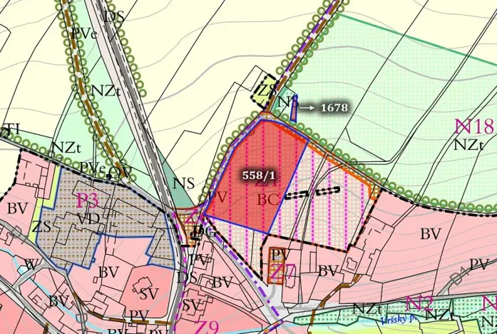 Prodej podílu pozemku pro bydlení, Vrchy, 6990 m2