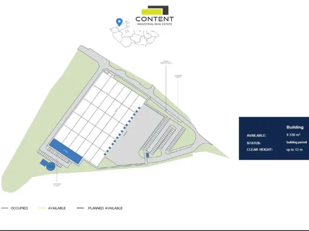 Pronájem výrobních prostor, Most - Čepirohy, Žatecká, 9330 m2