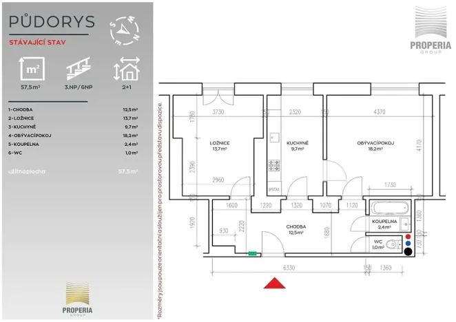 Prodej bytu 2+1, Brno, Chaloupeckého náměstí, 58 m2