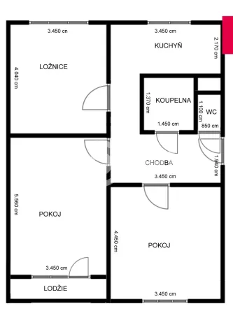 Pronájem bytu 3+1, Uherské Hradiště, 70 m2