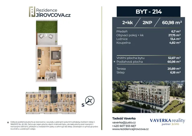 Prodej bytu 2+kk, České Budějovice, Jírovcova, 60 m2