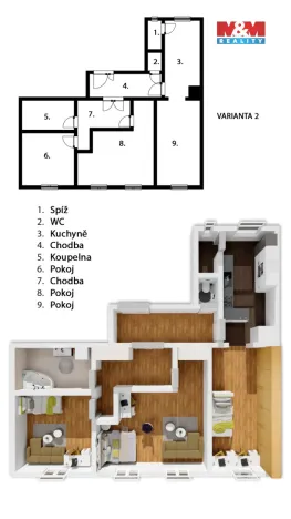 Prodej bytu 3+1, Plzeň - Jižní Předměstí, Skrétova, 105 m2