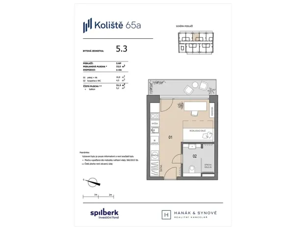 Pronájem bytu 1+kk, Brno, Koliště, 22 m2