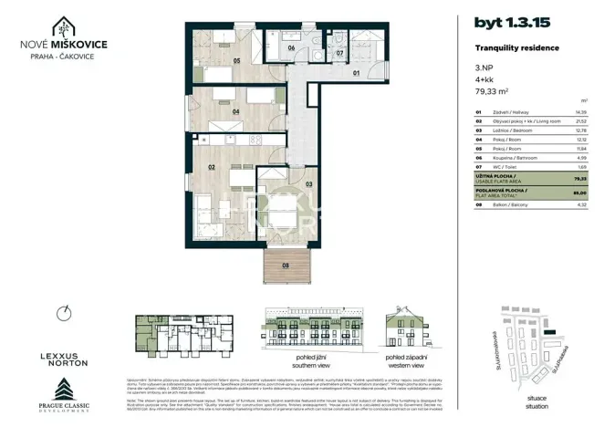 Prodej bytu 4+kk, Praha - Miškovice, Polabská, 79 m2