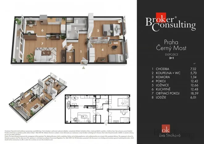 Prodej bytu 3+1, Praha - Černý Most, Doležalova, 78 m2