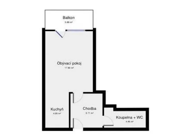 Pronájem bytu 1+kk, Praha - Košíře, Hlaváčkova, 33 m2