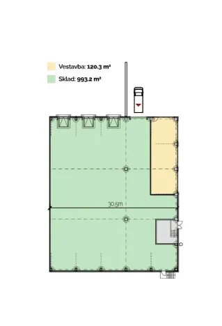 Pronájem skladu, Plzeň - Východní Předměstí, Jateční, 1100 m2
