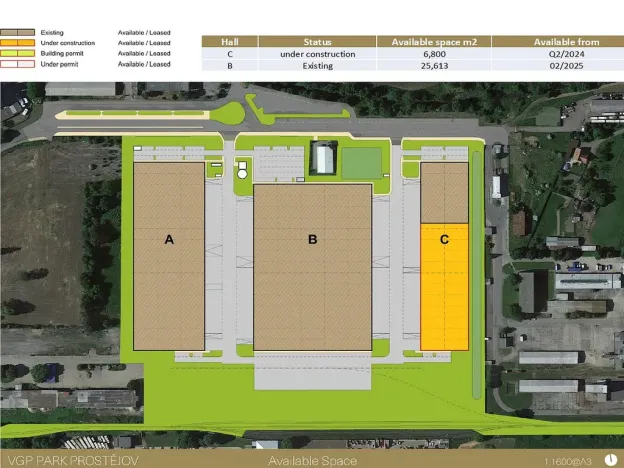 Pronájem výrobních prostor, Prostějov, Průmyslová, 4000 m2