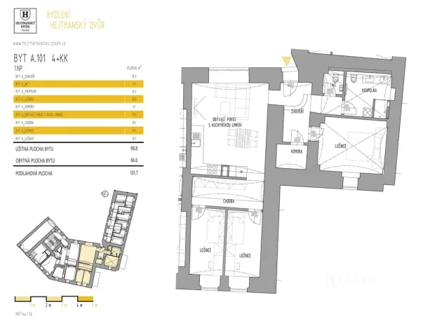 Prodej bytu 4+kk, Písek, Kocínova, 98 m2