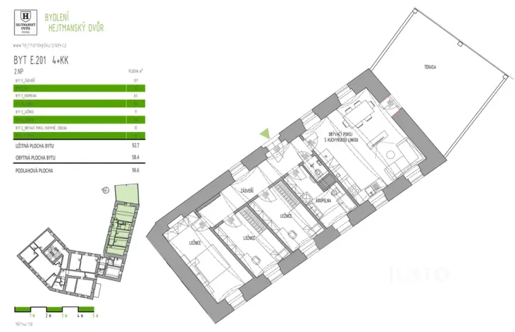 Prodej bytu 4+kk, Písek, Kocínova, 92 m2