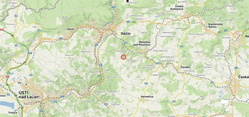 Prodej pozemku pro bydlení, Děčín - Děčín XXX-Velká Veleň, 1179 m2