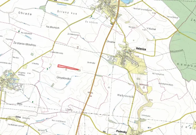 Prodej podílu pole, Velenice, 13184 m2