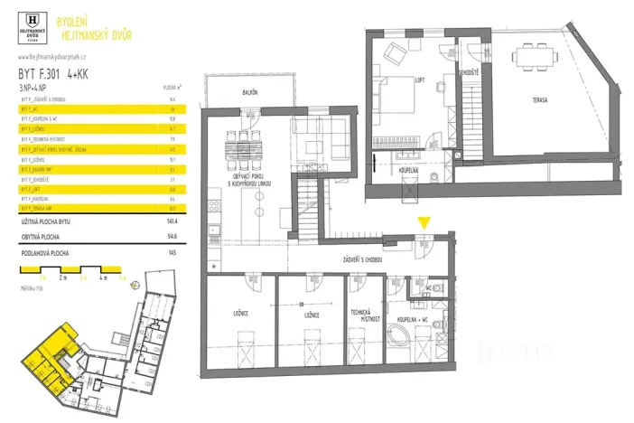 Prodej bytu 4+kk, Písek, Kocínova, 141 m2