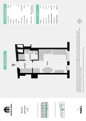 Prodej bytu 1+kk, Praha - Nusle, Maroldova, 27 m2