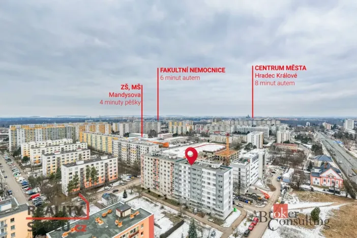 Prodej bytu 3+1, Hradec Králové - Nový Hradec Králové, Mandysova, 77 m2