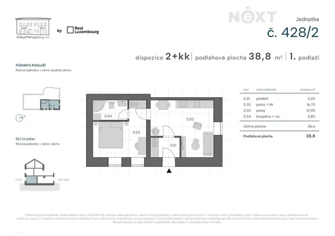 Prodej bytu 2+kk, Praha - Zbraslav, Elišky Přemyslovny, 39 m2