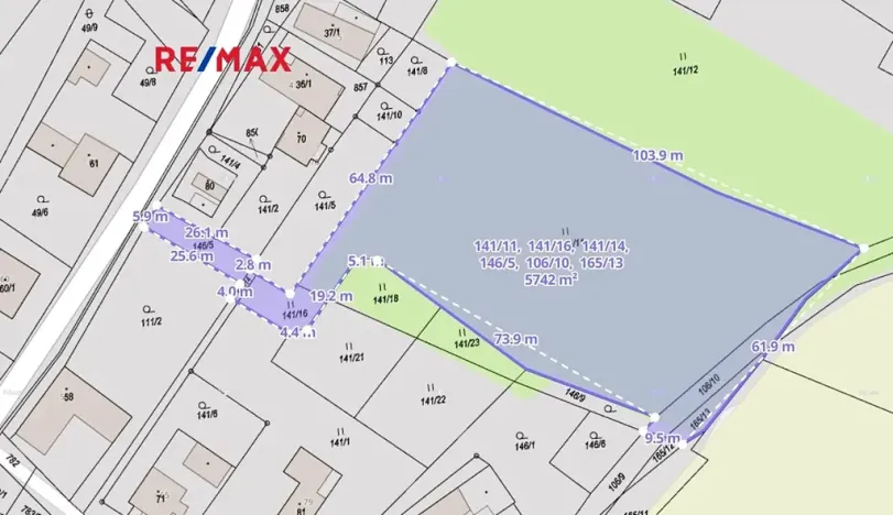 Prodej pozemku pro bydlení, Ostřetín, 5742 m2