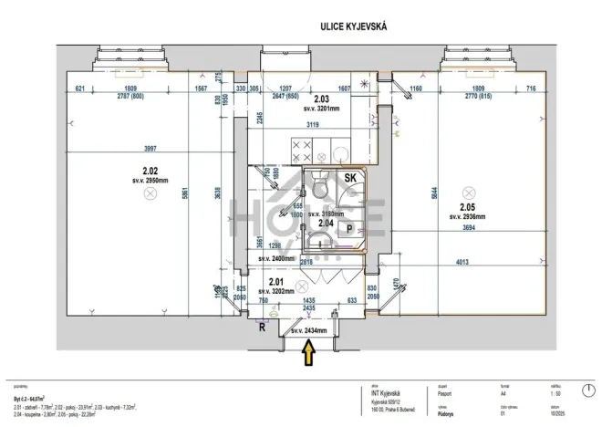 Prodej bytu 2+1, Praha - Bubeneč, Kyjevská, 64 m2