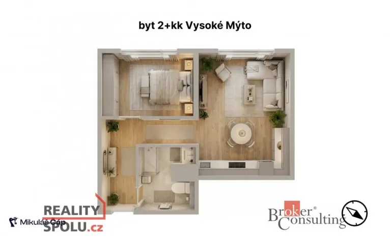 Prodej bytu 2+kk, Vysoké Mýto, Chmelová, 38 m2