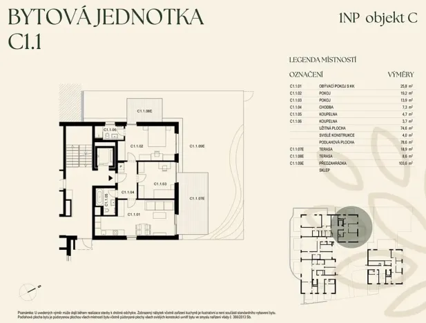 Prodej bytu 3+kk, Praha - Smíchov, U starého židovského hřbitova, 78 m2