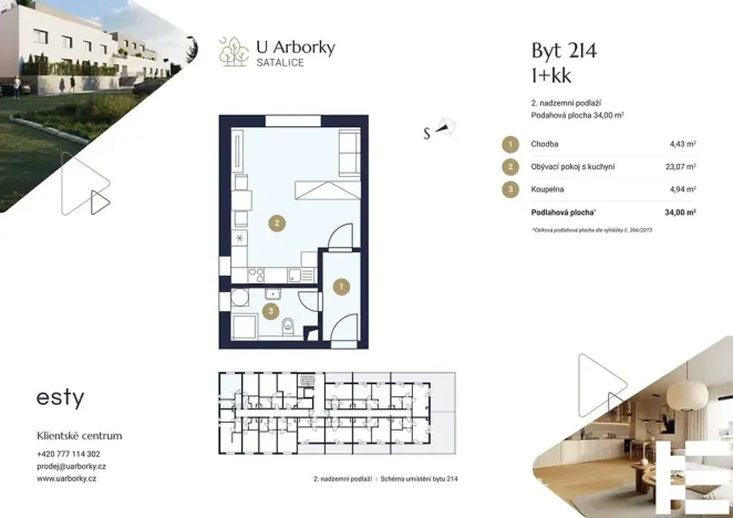Prodej bytu 1+kk, Praha - Satalice, Za Novákovou zahradou, 32 m2