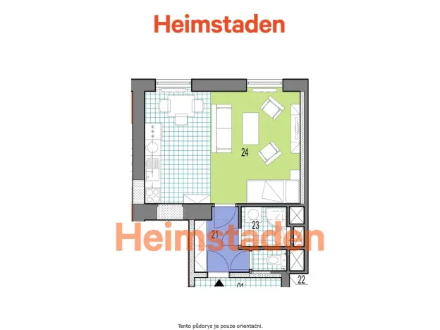 Pronájem bytu 1+kk, Havířov - Město, Jana Wericha, 30 m2